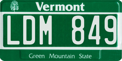 VT license plate LDM849
