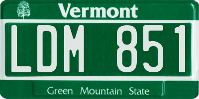 VT license plate LDM851