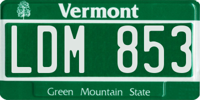 VT license plate LDM853