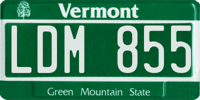 VT license plate LDM855