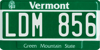 VT license plate LDM856