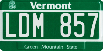 VT license plate LDM857