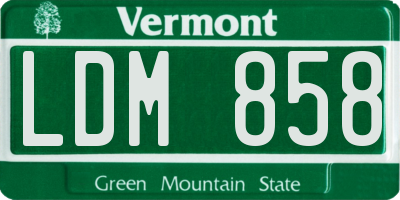VT license plate LDM858