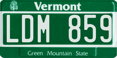 VT license plate LDM859