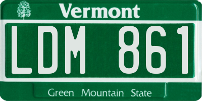 VT license plate LDM861
