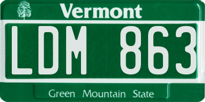VT license plate LDM863