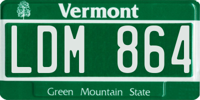 VT license plate LDM864