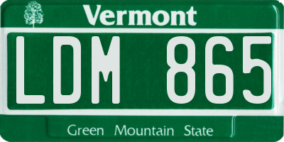 VT license plate LDM865