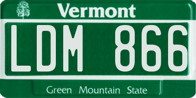 VT license plate LDM866