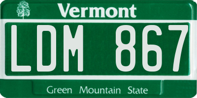 VT license plate LDM867