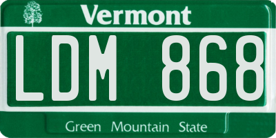 VT license plate LDM868