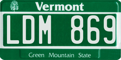 VT license plate LDM869