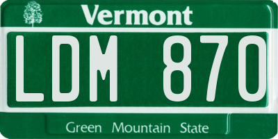 VT license plate LDM870