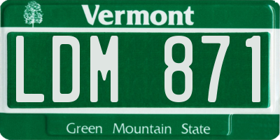 VT license plate LDM871