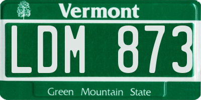 VT license plate LDM873