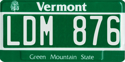 VT license plate LDM876