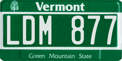 VT license plate LDM877