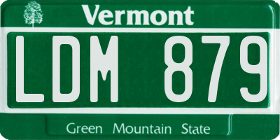 VT license plate LDM879