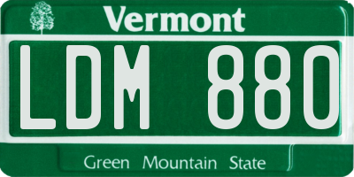 VT license plate LDM880