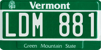 VT license plate LDM881