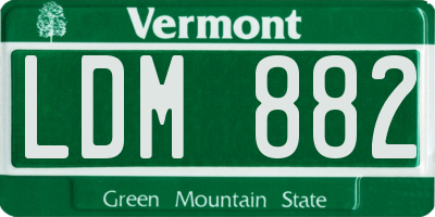 VT license plate LDM882