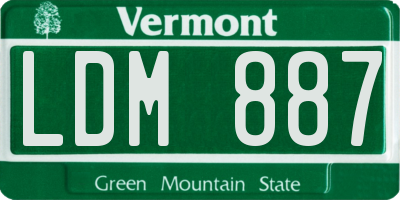 VT license plate LDM887