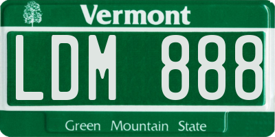 VT license plate LDM888
