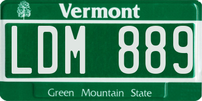 VT license plate LDM889