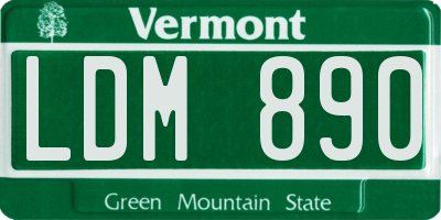 VT license plate LDM890