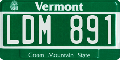 VT license plate LDM891