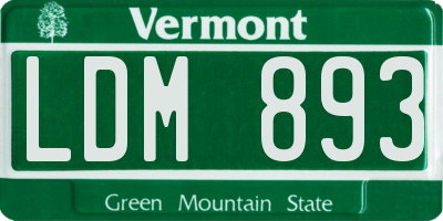 VT license plate LDM893