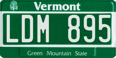 VT license plate LDM895