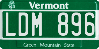 VT license plate LDM896