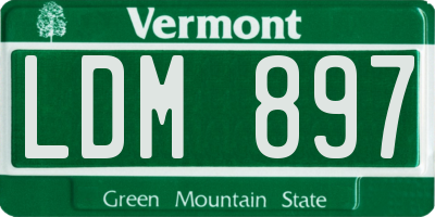 VT license plate LDM897