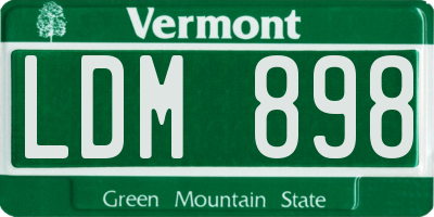 VT license plate LDM898