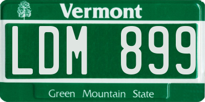 VT license plate LDM899