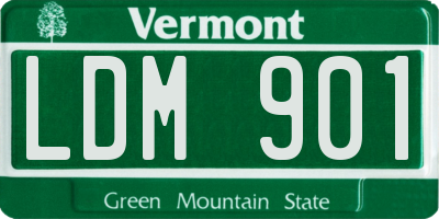 VT license plate LDM901