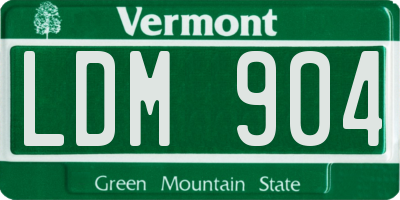 VT license plate LDM904
