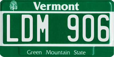 VT license plate LDM906