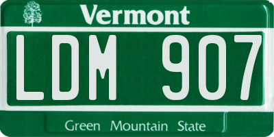 VT license plate LDM907