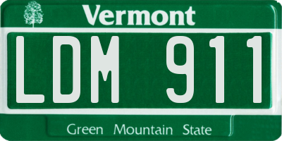 VT license plate LDM911
