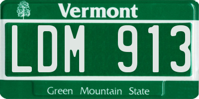 VT license plate LDM913