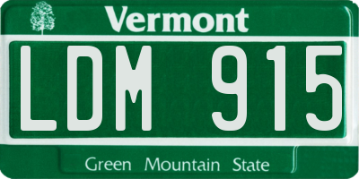 VT license plate LDM915