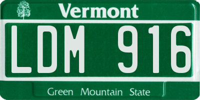 VT license plate LDM916