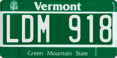VT license plate LDM918