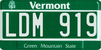 VT license plate LDM919