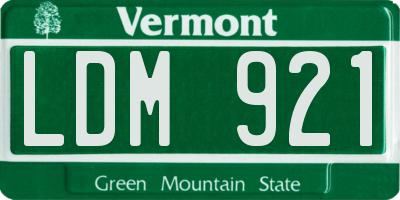 VT license plate LDM921