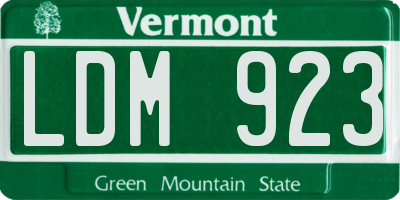 VT license plate LDM923