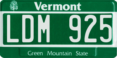 VT license plate LDM925