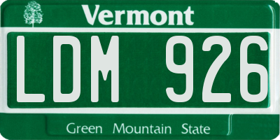 VT license plate LDM926